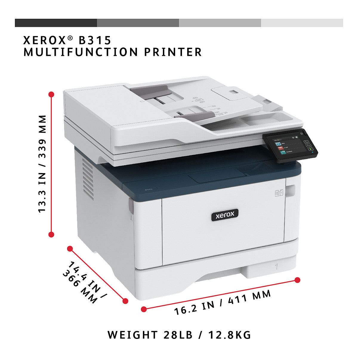 Xerox B315 4in1/A4/LAN/WiFi/ADF/Duplex Laserdrucker monochrome
