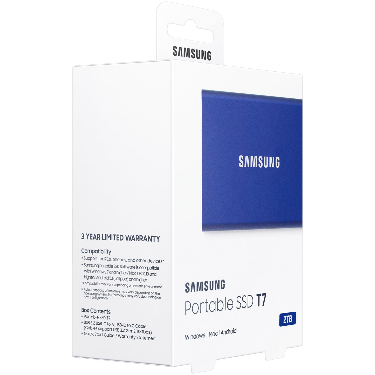 2TB Samsung Portable T7 USB 3.2 Gen2 Blau Einzelhandel
