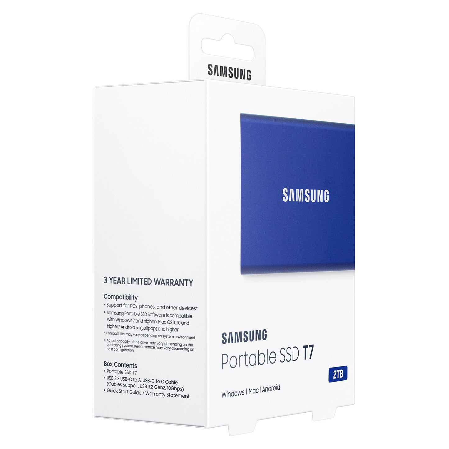 2TB Samsung Portable T7 USB 3.2 Gen2 Blue retail