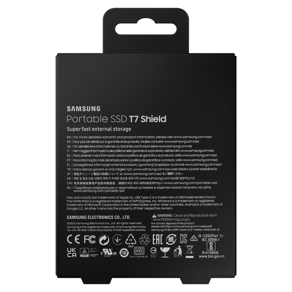 2TB Samsung Portable T7 Shield USB 3.2 Gen2 Schwarz retail