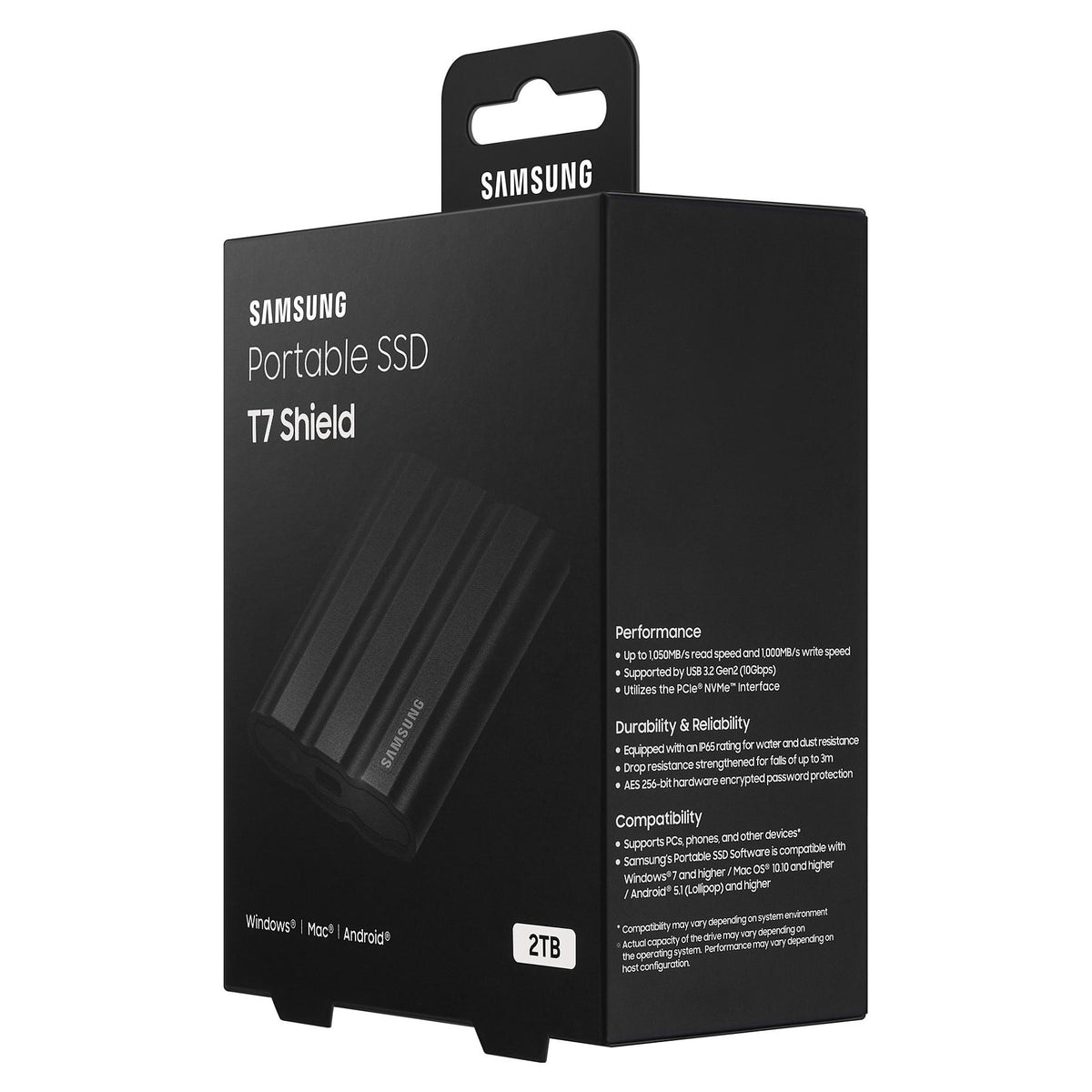 2TB Samsung Portable T7 Shield USB 3.2 Gen2 Schwarz retail