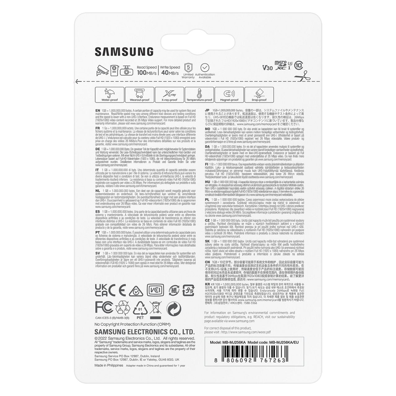 CARD 256GB Samsung PRO Endurance MicroXC UHS-I U3 inkl. Adapter