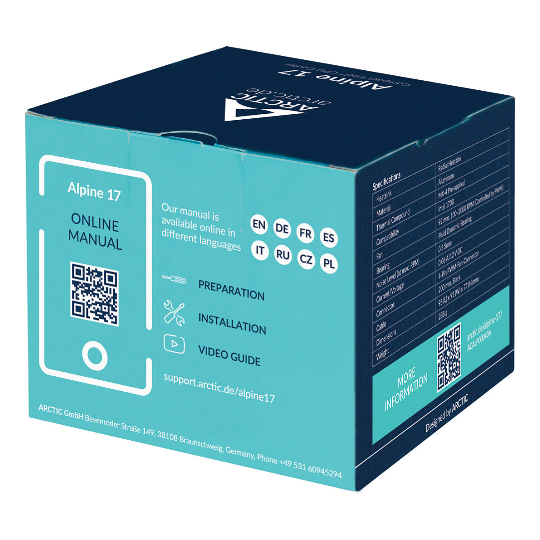 K Cooler Intel Arctic CPC Intel Alpine 17 | 1700