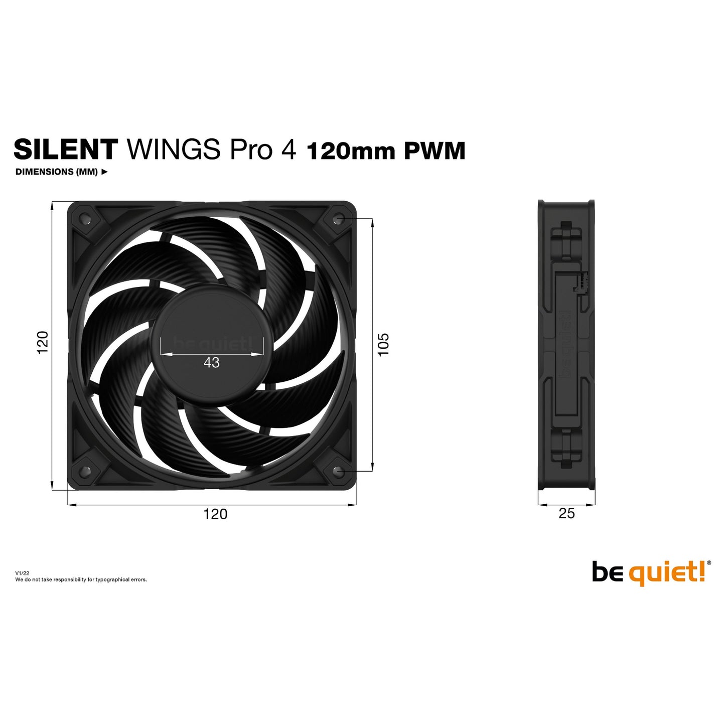120mm be quiet! SILENT WINGS PRO 4 PWM