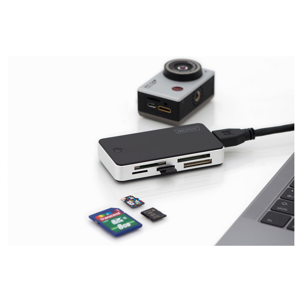 DIGITUS Card Reader USB3.0, extern, schwarz-silber
