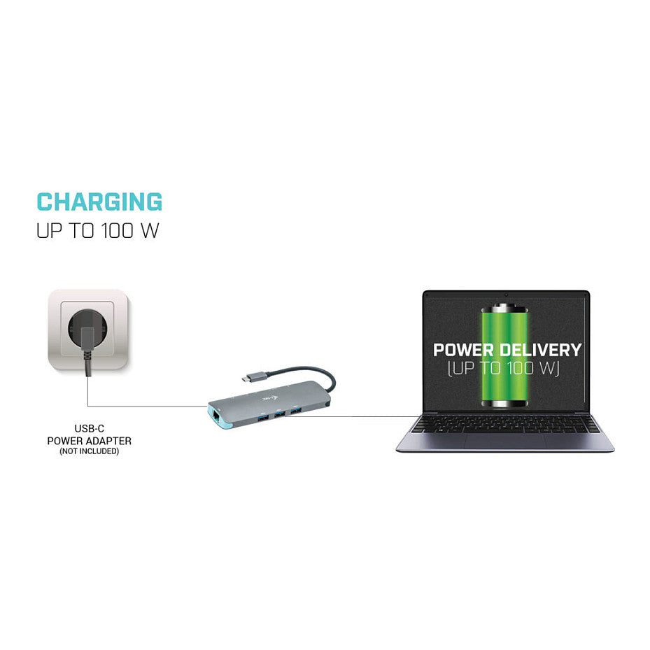 D i-tec Metal USB-C Nano Docking Station 4K HDMI LAN + Power Delivery