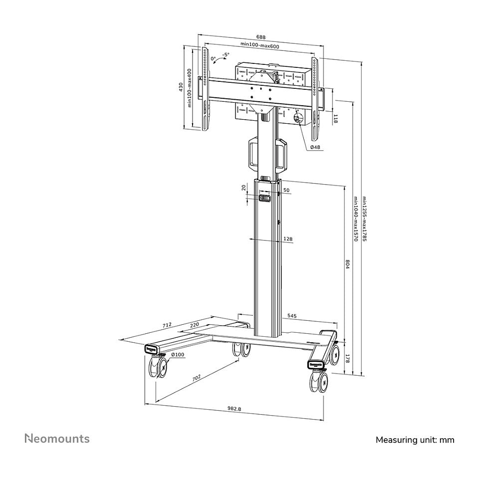 Neomounts FL50S-825BL1 Bodenständer für 37-75" Bildschirme - Schwarz