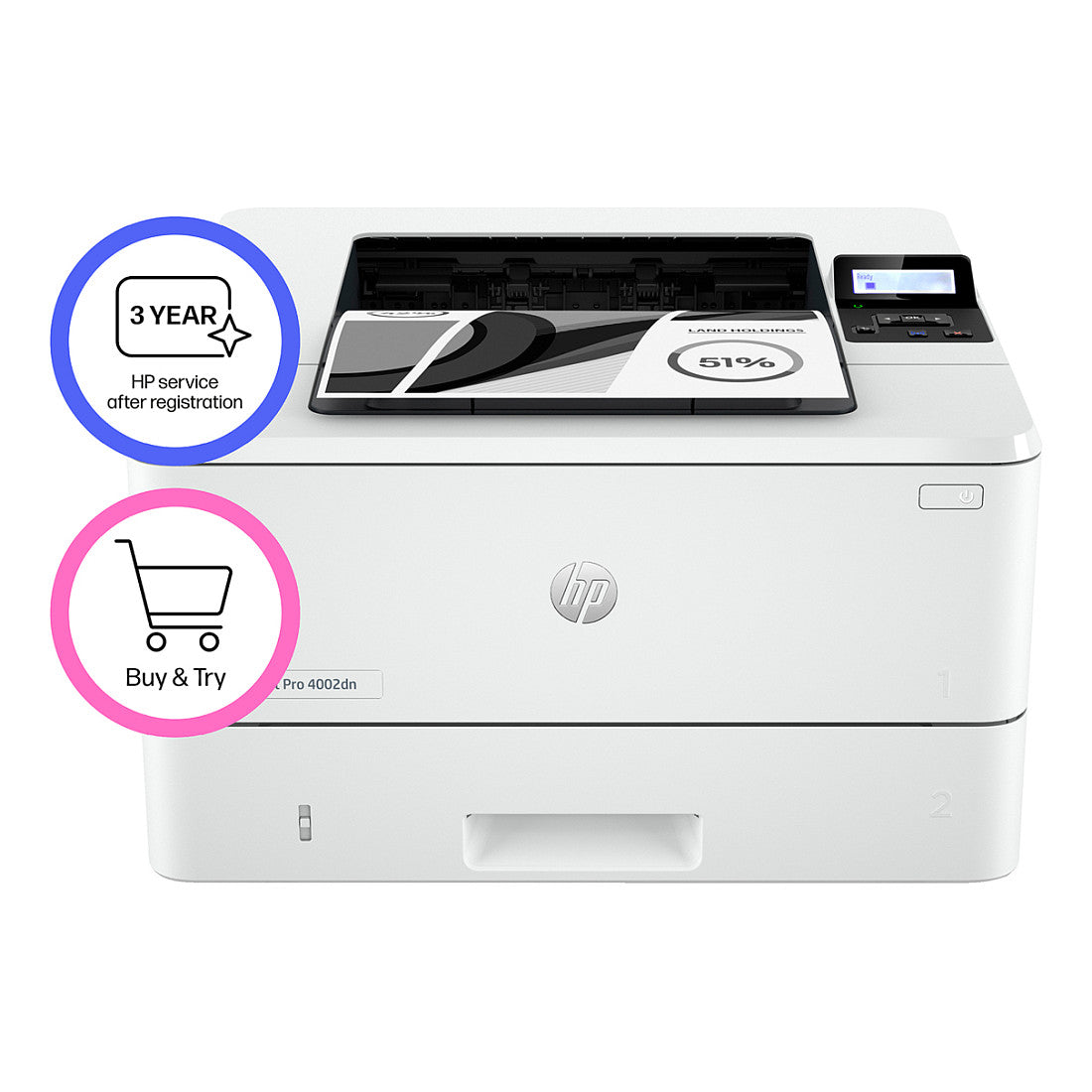 HP LaserJet Pro 4002dn S/W-Laserdrucker A4 40 S./Min LAN Duplex