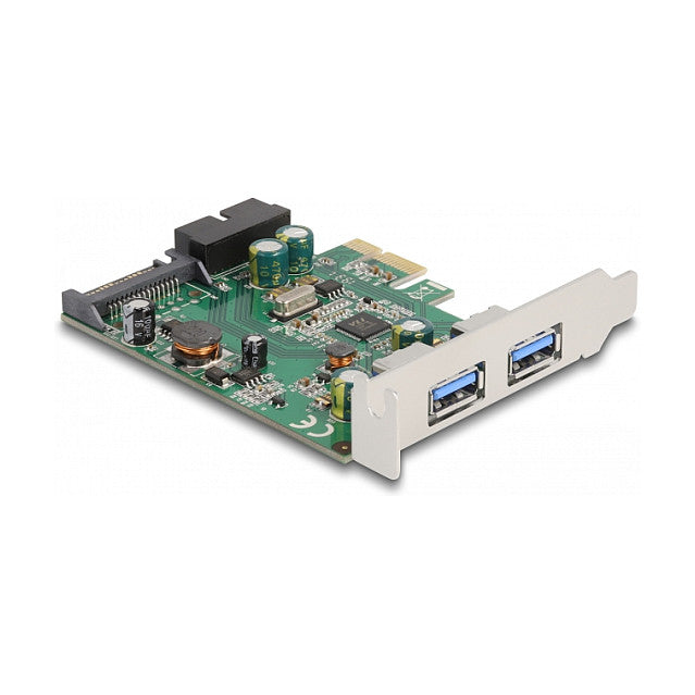 PCI Express x1 Karte zu 2 x extern USB 3.2 Gen 1 Typ-A + 1 x intern 19 Pin USB Pfostenstecker - Low Profile Formfaktor