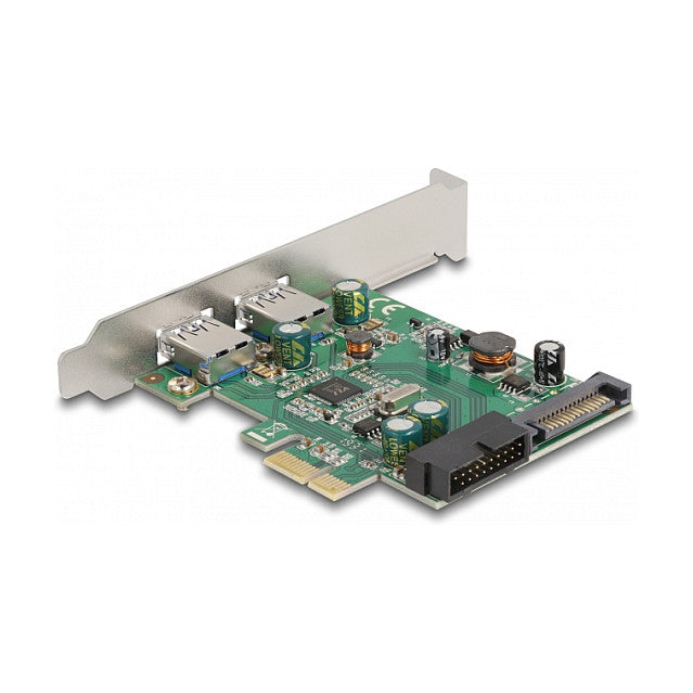 PCI Express x1 Karte zu 2 x extern USB 3.2 Gen 1 Typ-A + 1 x intern 19 Pin USB Pfostenstecker - Low Profile Formfaktor