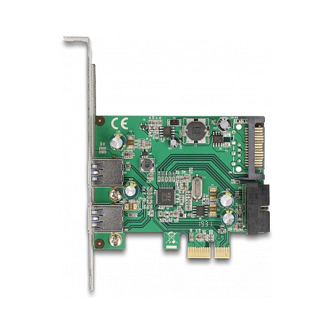 PCI Express x1 Karte zu 2 x extern USB 3.2 Gen 1 Typ-A + 1 x intern 19 Pin USB Pfostenstecker - Low Profile Formfaktor