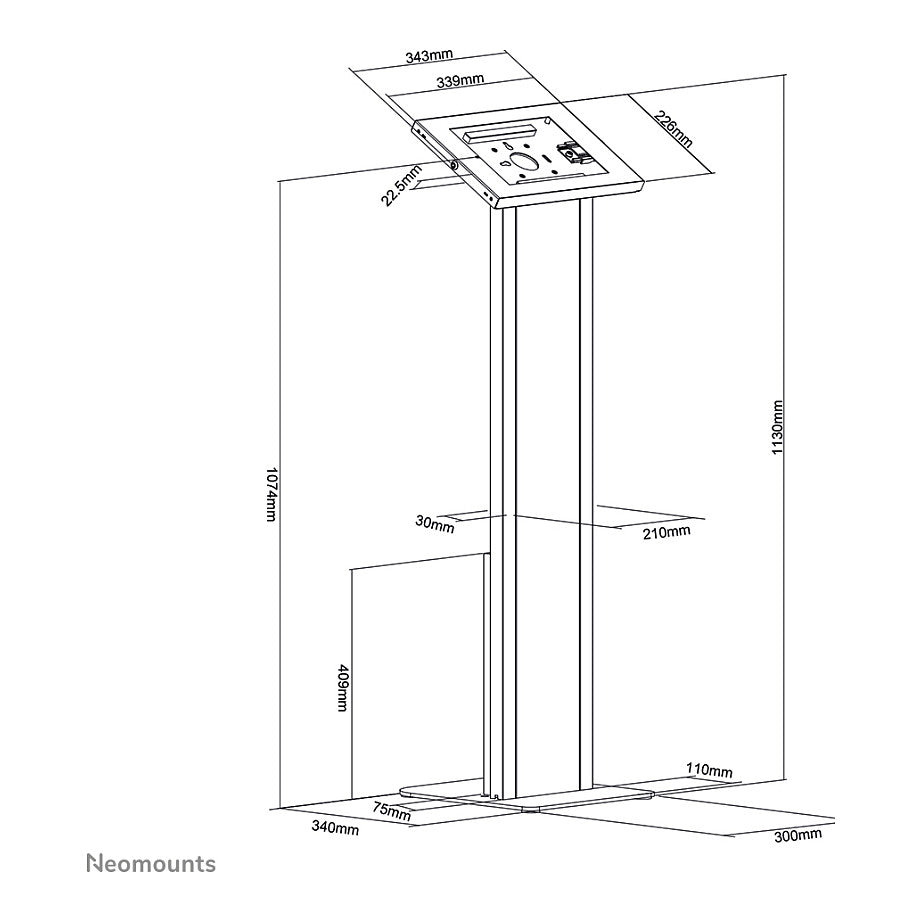 Neomounts Tablet-Bodenständer für 9.7-11'' Tablets FL15-750WH1 White