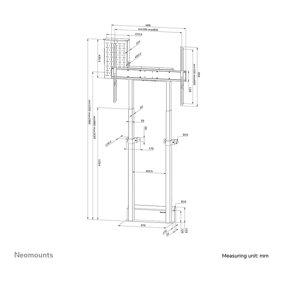Neomounts Motorisierte Wandhalterung für Flachbild-Fernseher bis 100'' (254 cm) 110Kg WL55-875WH1 White