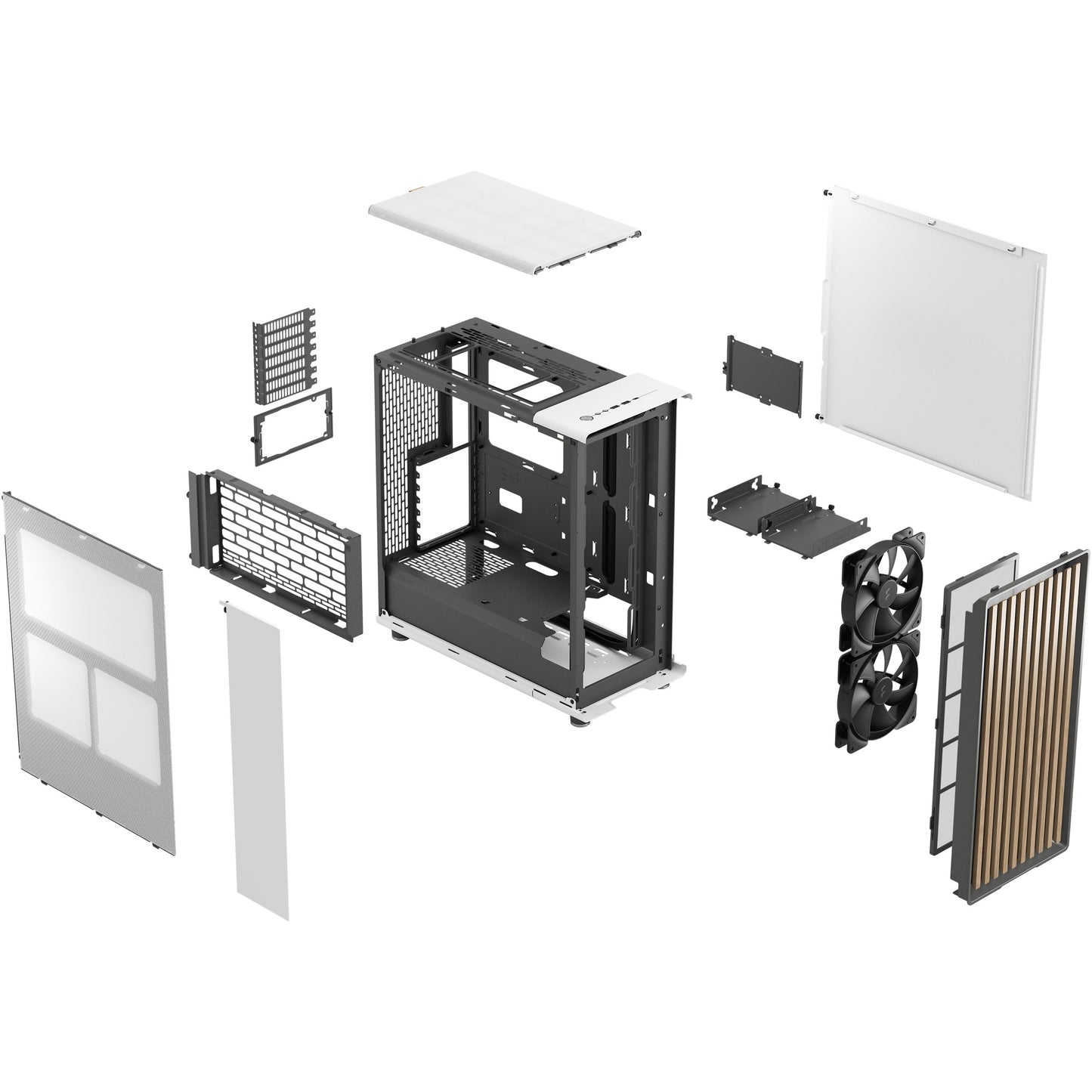 Midi Fractal Design North Chalk White Window Mesh