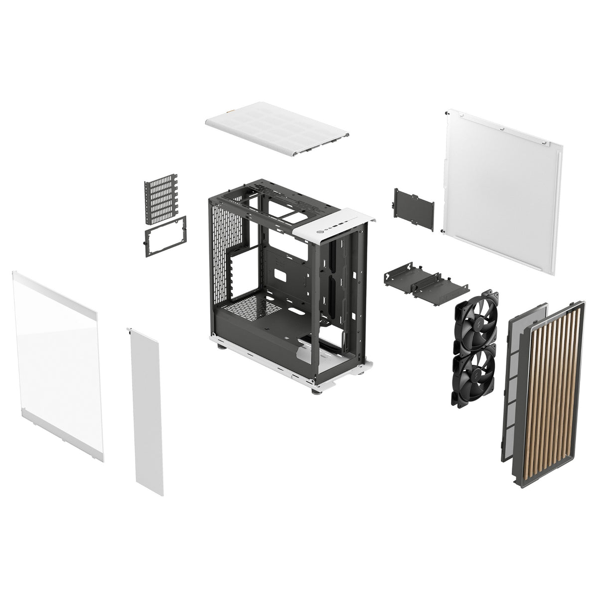 Midi Fractal Design North Chalk White Window Clear