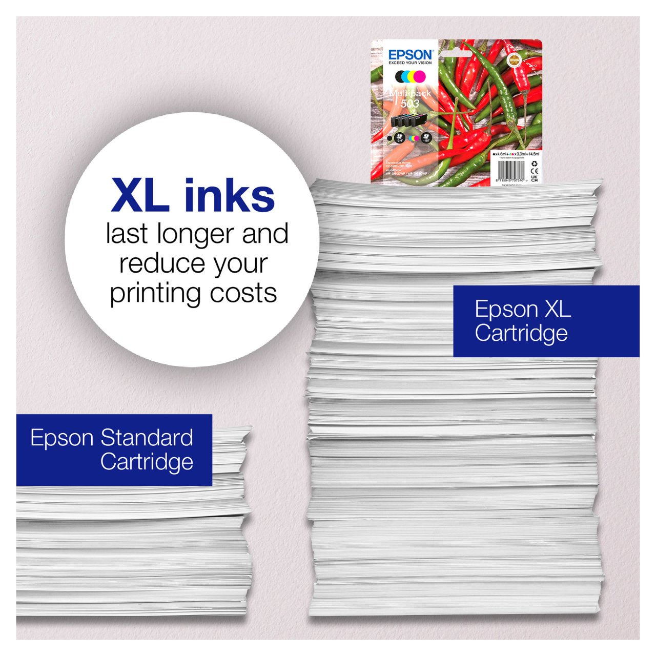 Epson Tinte 503 C13T09Q64010 4er Multipack (BKMCY) bis zu 165 Seiten