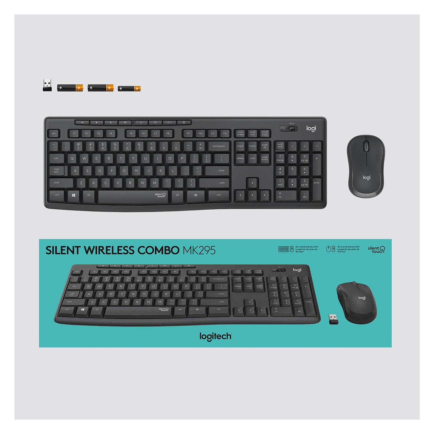 Logitech MK295 Silent Wireless Combo Graphite QWERTY US