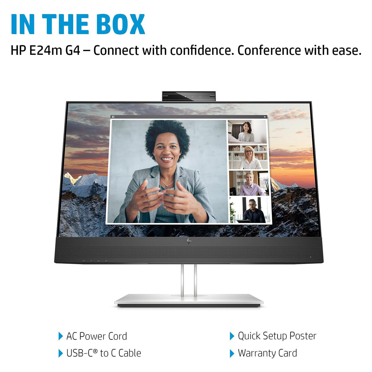 60,5cm/23,8'' (1920x1080) HP E24m G4 16:9 5ms USB-C VGA HDMI DP Speaker Full HD Black