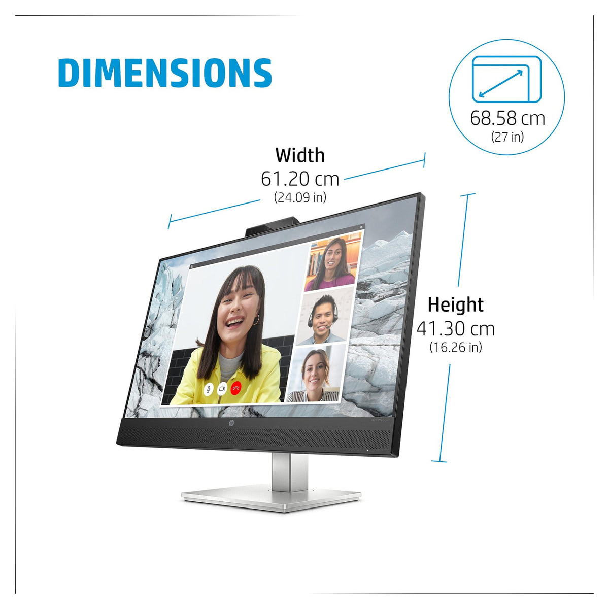 68,6cm/27'' (2560x1440) HP E27M G4 16:9 5ms USB HDMI DP Speaker QHD Black