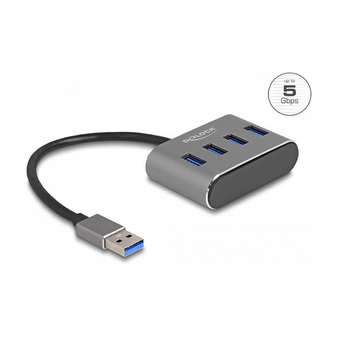 4 Port USB 5 Gbps Hub mit USB Typ-A Anschluss – USB Typ-A Buchsen oben