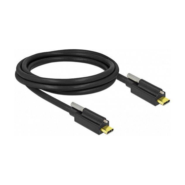 USB 10 Gbps Kabel USB Type-C™ Stecker zu USB Type-C™ Stecker mit Schraube oben 2 m schwarz