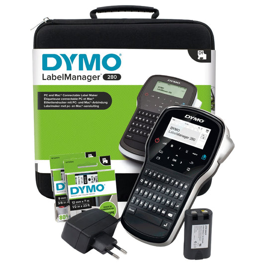 ET Dymo Beschriftungsgerät LabelManager 280 Tastatur QWERTZ KofferSet