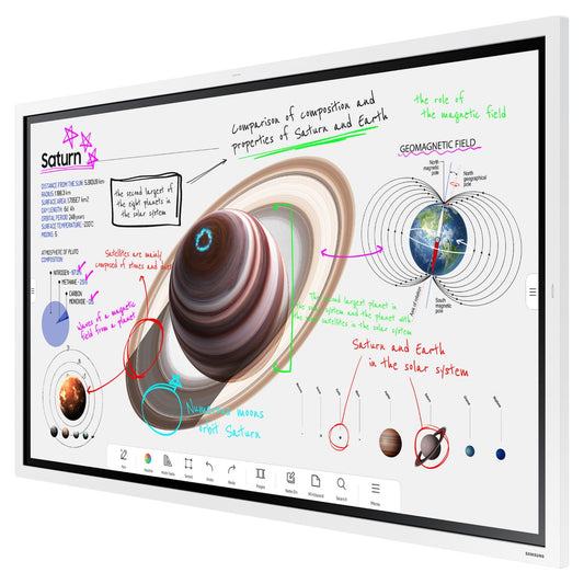 138,68cm/55'' (3840x2160) Samsung Flip Pro WM55B 16:9 LCD HDMI DP USB-C 2channel Speaker 4K UHD MultiTouch White Gray