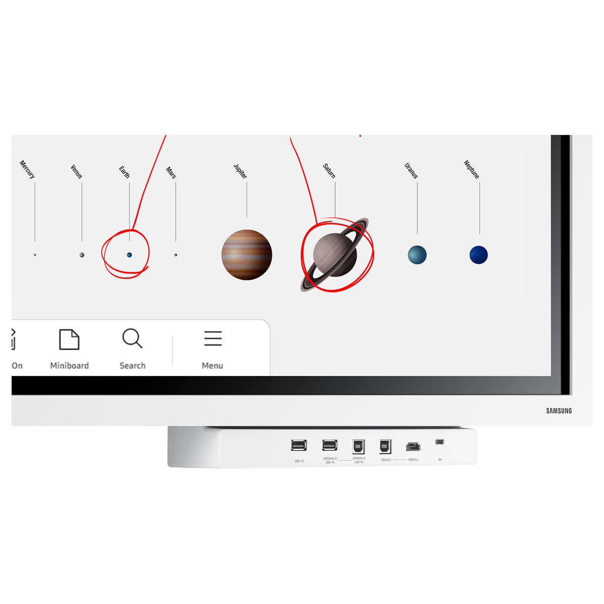 138,68cm/55'' (3840x2160) Samsung Flip Pro WM55B 16:9 LCD HDMI DP USB-C 2channel Speaker 4K UHD MultiTouch White Gray