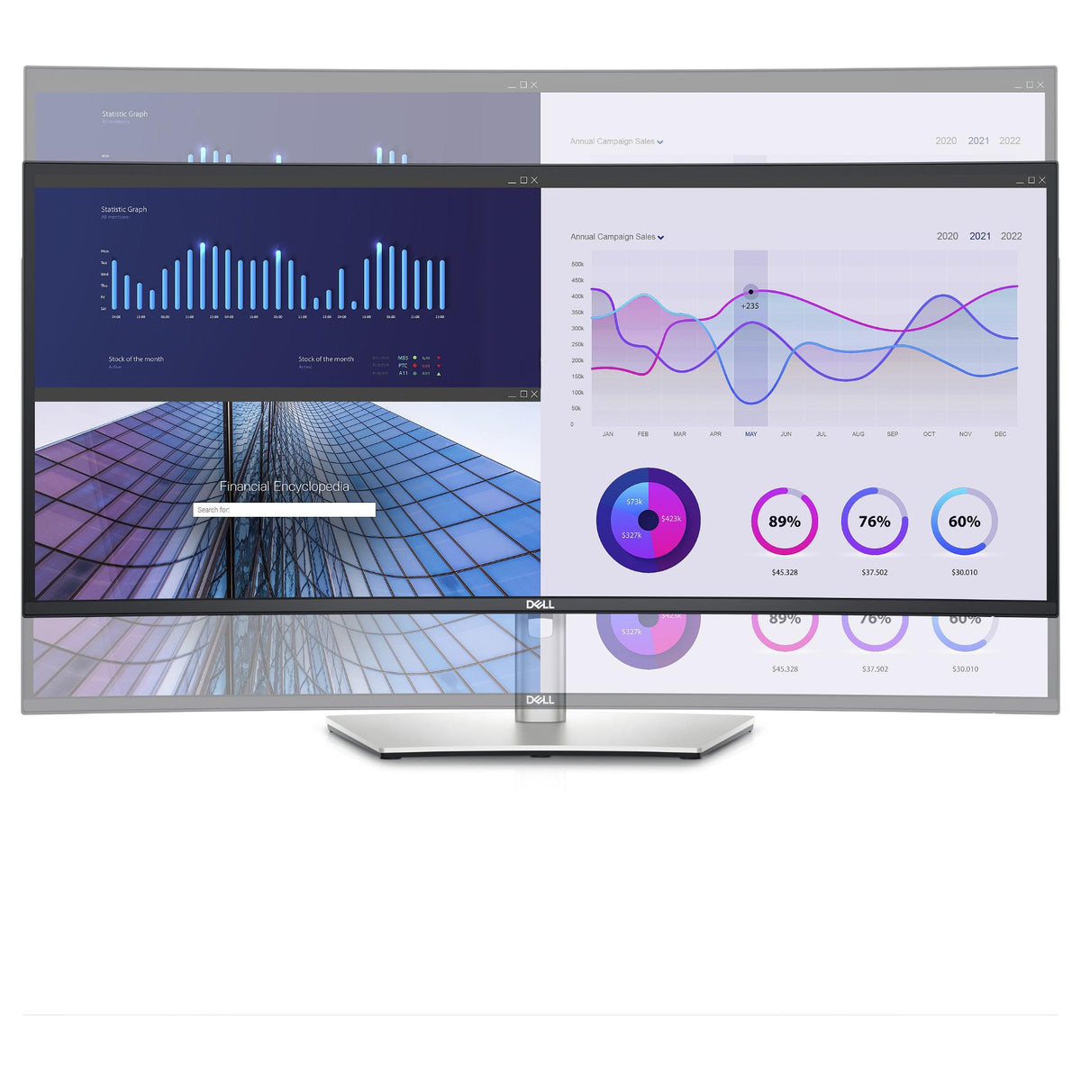 86,7cm/34,14'' (3440x1440) Dell U3423WE Curved 21:9 5ms 60Hz IPS HDMI DisplayPort USB-C VESA Pivot WQHD Speaker Platinum Silver