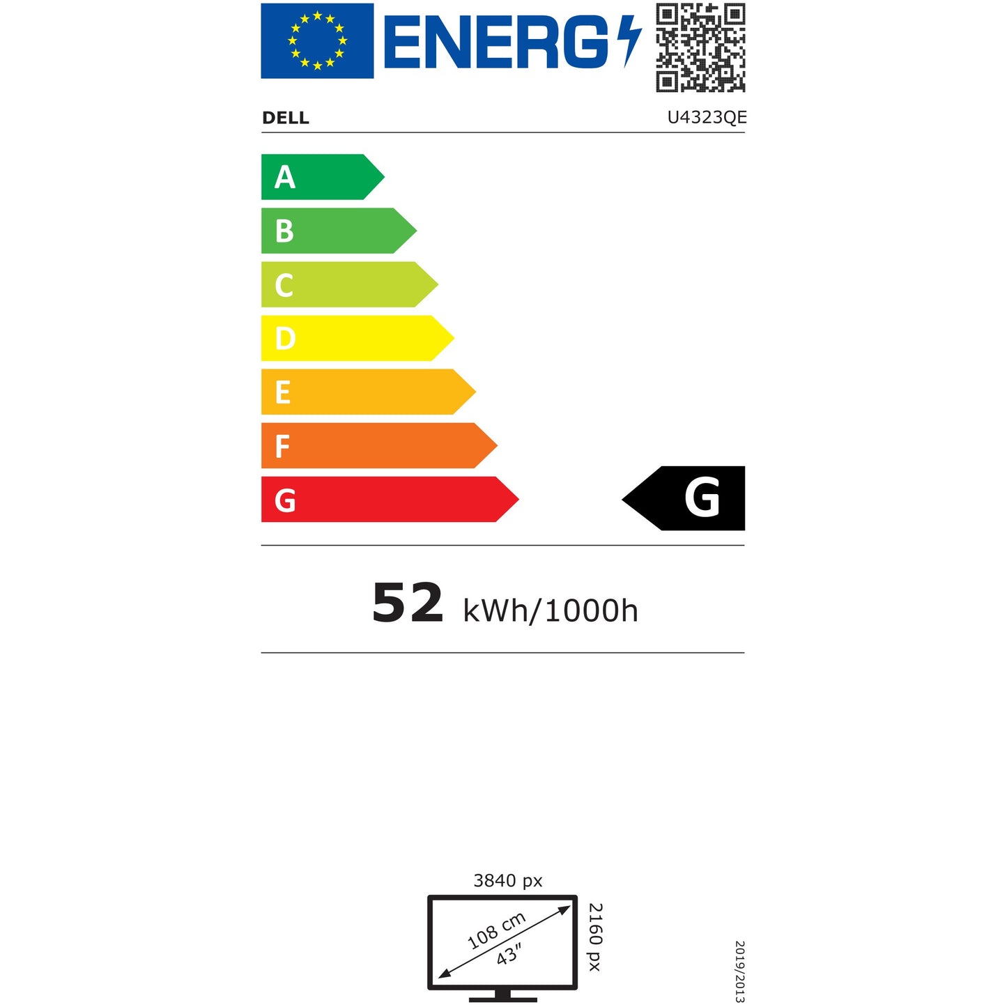 170,95/42,51'' (3840x2160) Dell U4323QE 16:9 5ms 60Hz IPS 2xHDMI 2xDP USB-C VESA 4K Speaker