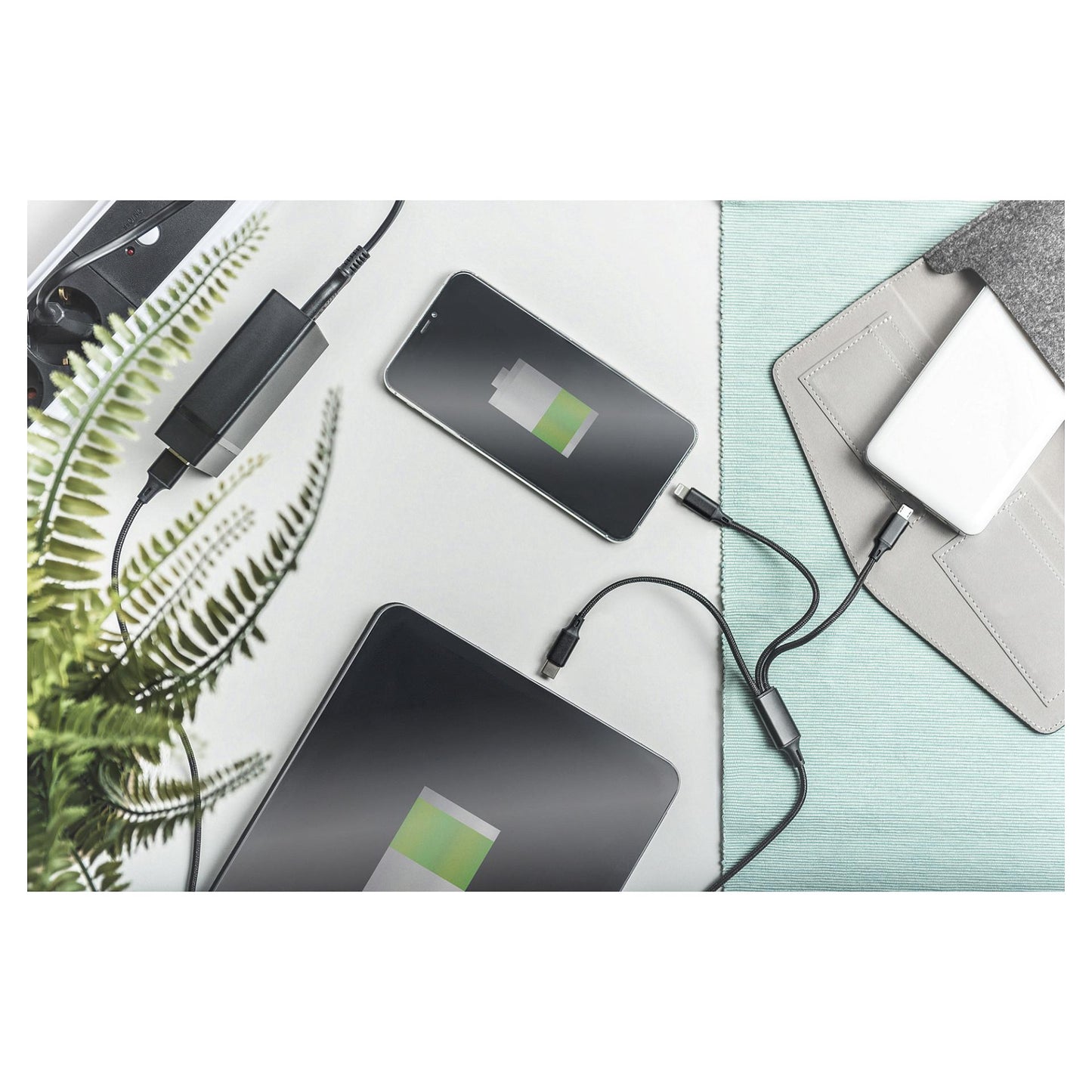 DIGITUS LAK 3in1 USBA+Lightning+MicroUSB->USBC 1m schwarz