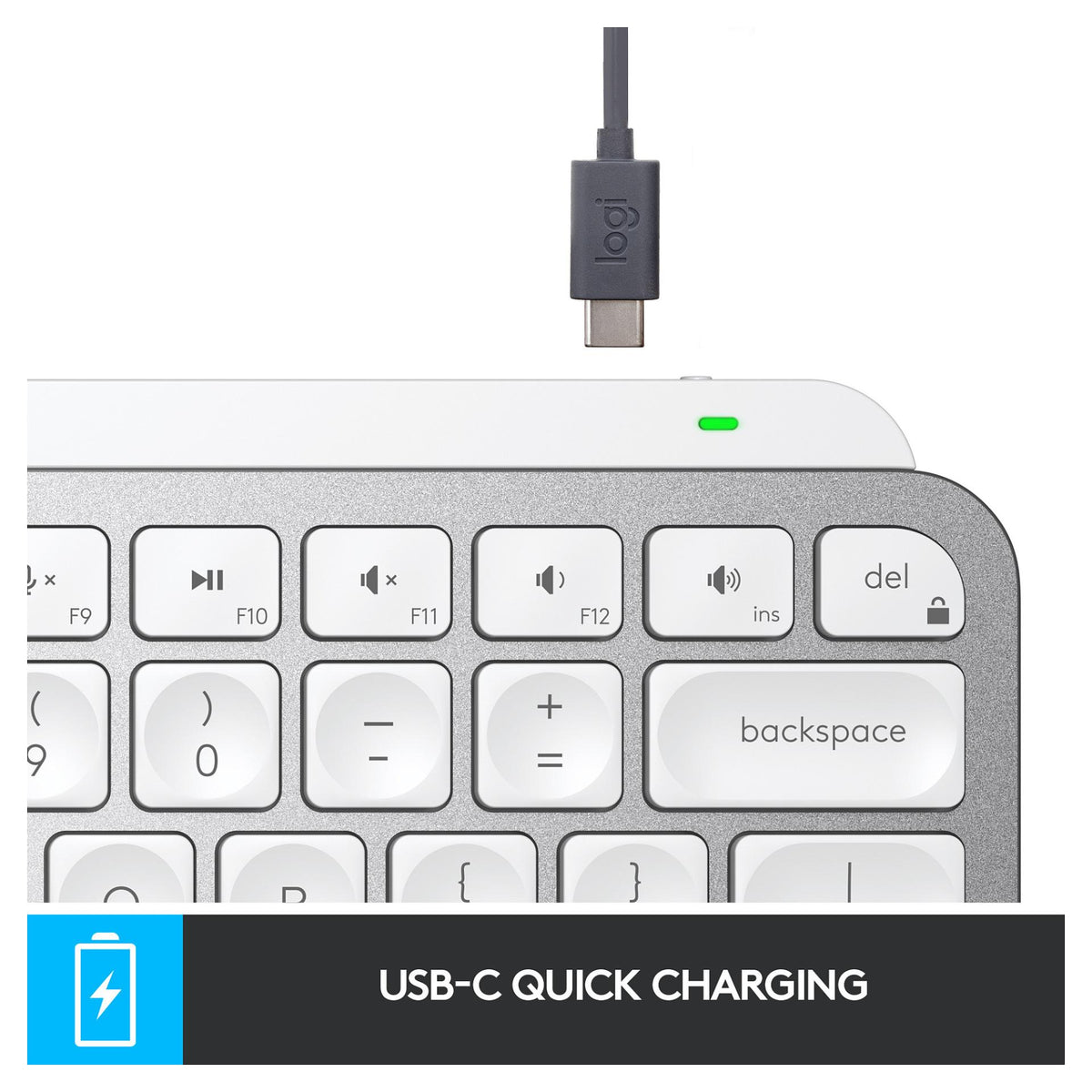 Logitech MX Keys Mini - Tastatur - Hintergrundbeleuchtung Pale Gray