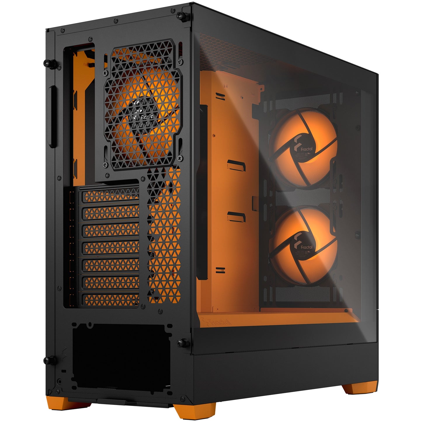 Midi Fractal Design Pop Air RGB Orange Core TG Clear Tint