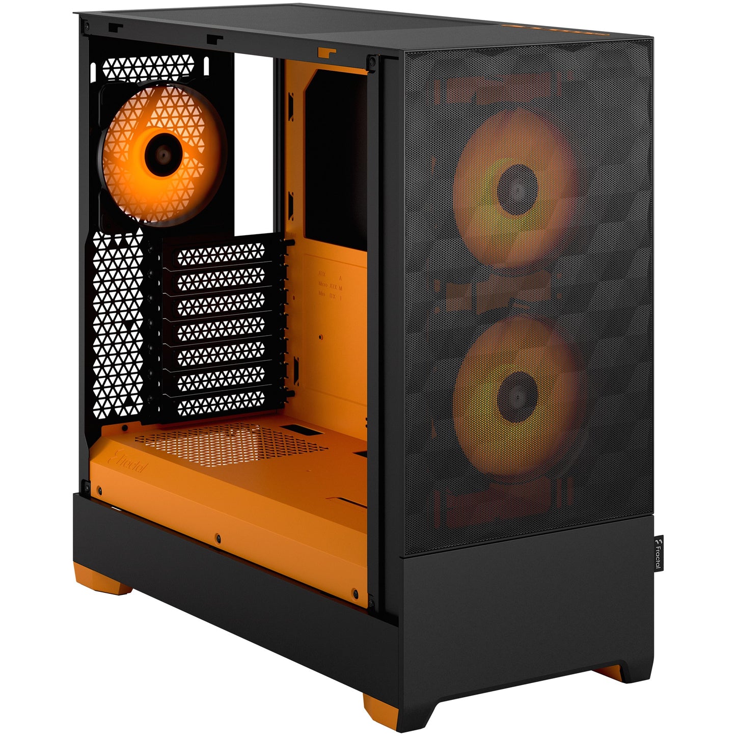 Midi Fractal Design Pop Air RGB Orange Core TG Clear Tint