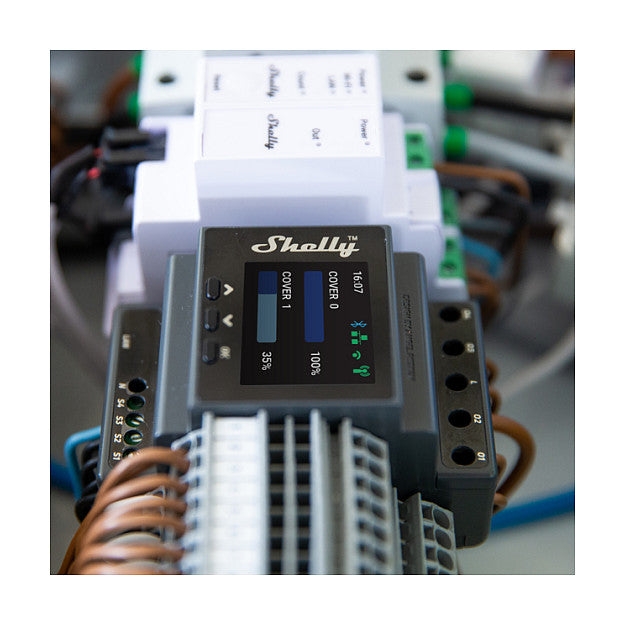 Shelly Relais "Pro Dual Cover PM" 2x Rolladensteuerung WLAN LAN BT DIN-Rail