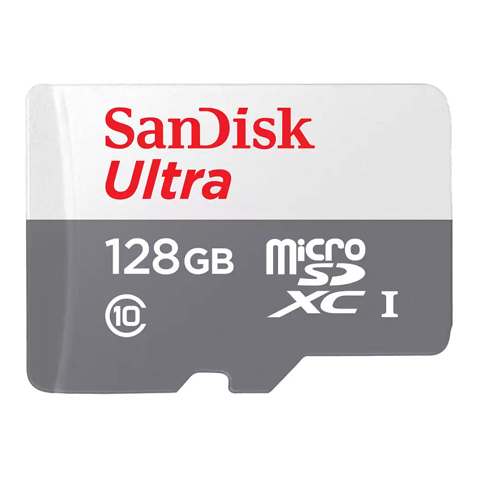 CARD 128GB Sandisk Ultra Lite White/Gray microsdxc 100MB/s Class 10 UHS-I 3x5 pack - Extended Capacity SD (MicroSDHC)
