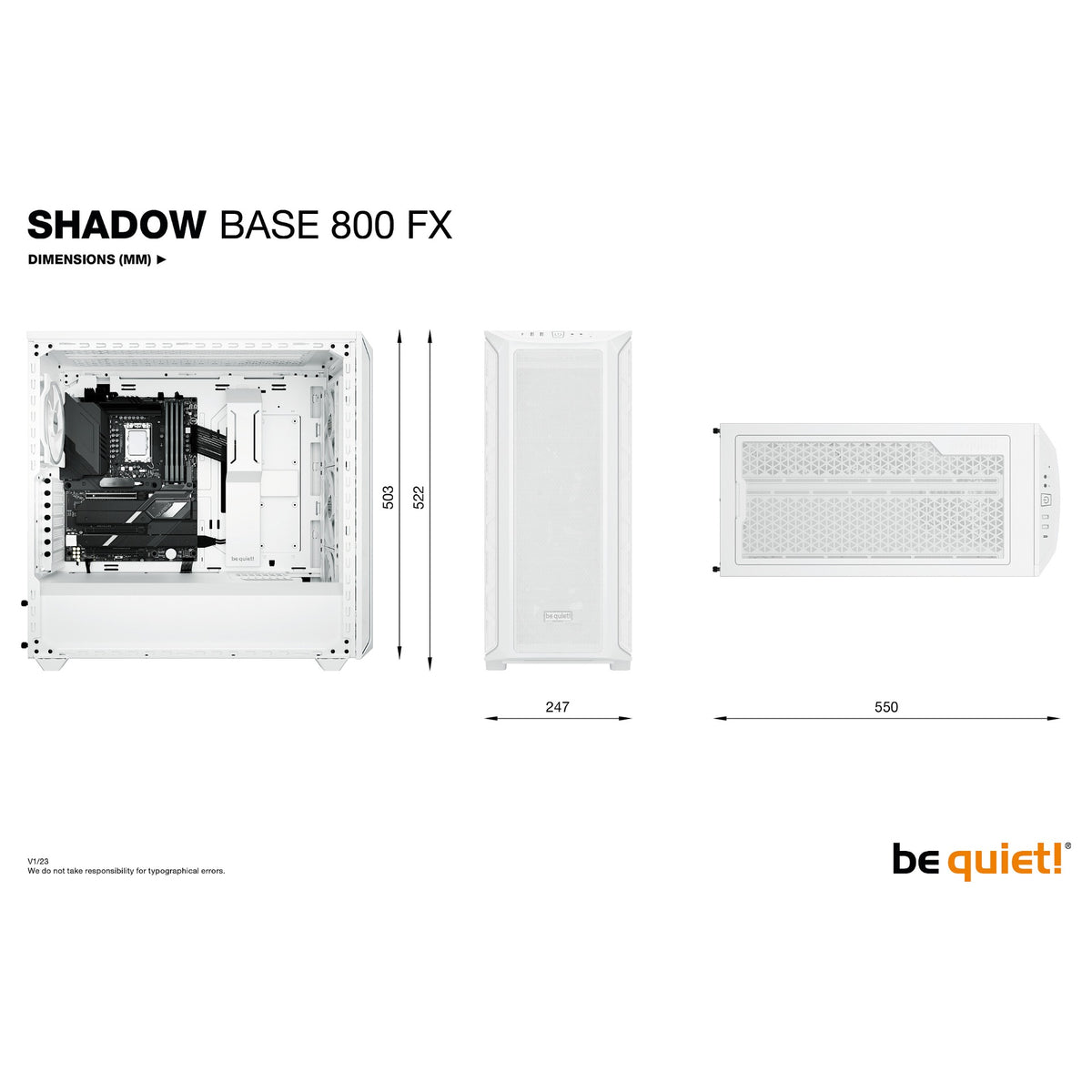 Midi be quiet! SHADOW BASE 800FX White