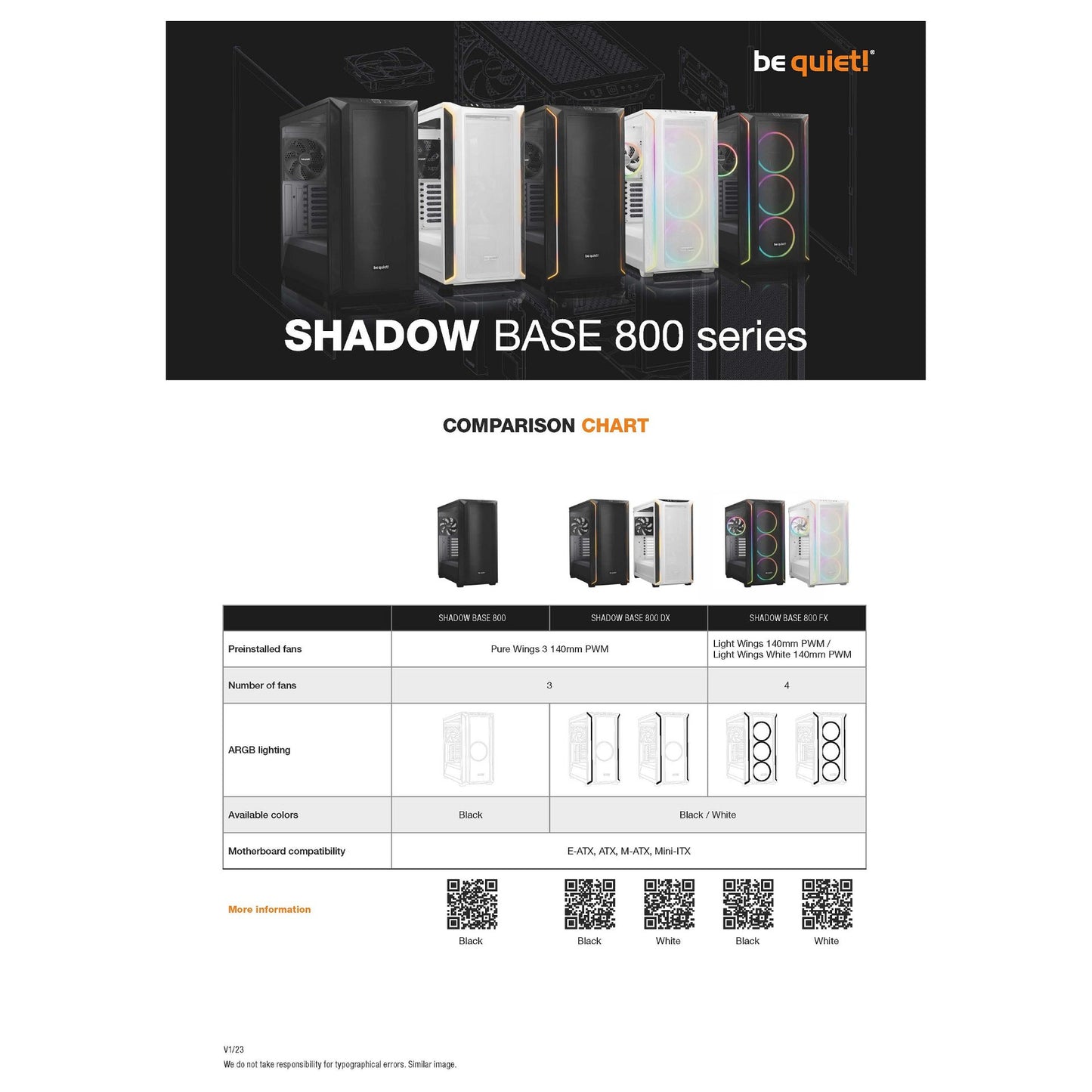 Midi be quiet! SHADOW BASE 800FX White