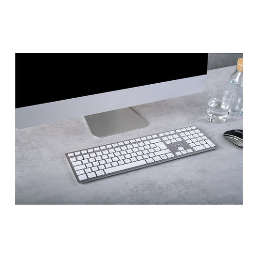 Cherry KW 9100 Slim - Tastatur Wireless white QWERTZ DE mit Mac-Layout