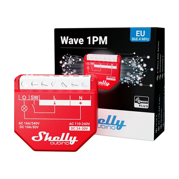 Shelly Relais "Wave 1PM" max. 16A 1 Kanal Unterputz Messfunktion