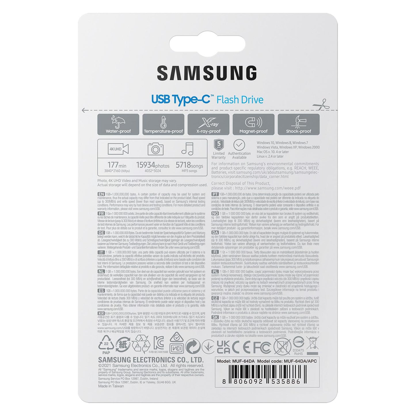 STICK 64GB USB-C 3.2 Gen 1 Samsung Blau