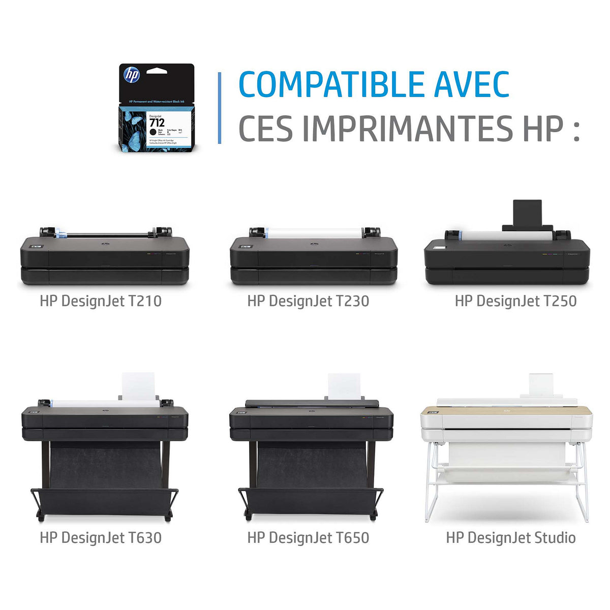 HP 712 80-ml Black Designjet Ink Cartridge