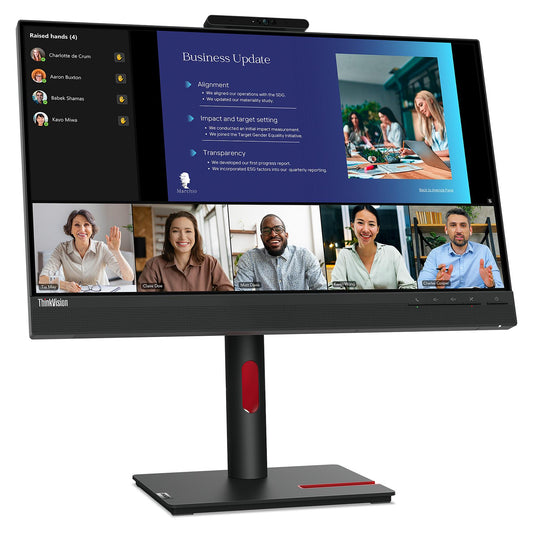 61cm/24" (1920x1080) Lenovo ThinkVision T24v-30 16:9 FHD IPS 75Hz 4ms HDMI VGA DP Speaker Webcam Black