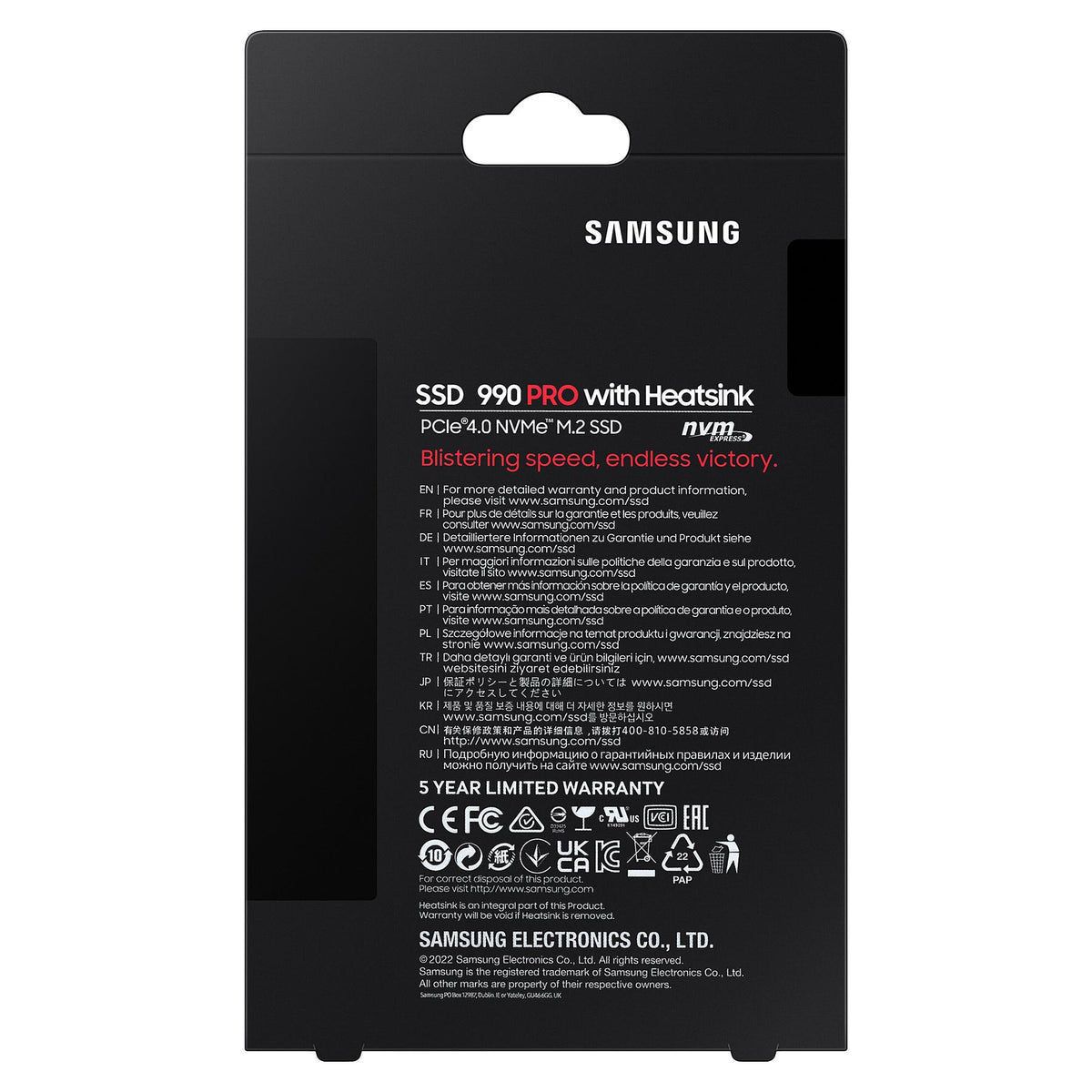 M.2 4TB Samsung 990 PRO Heatsink NVMe PCIe 4.0 x 4 retail