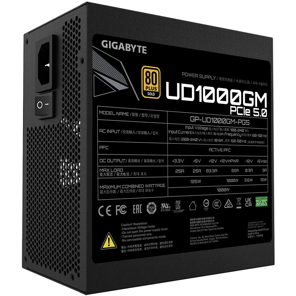 Alimentation Gigabyte UD1000GM PG5 2.0 1000 W | ATX 3.0 certifié 80+ Gold