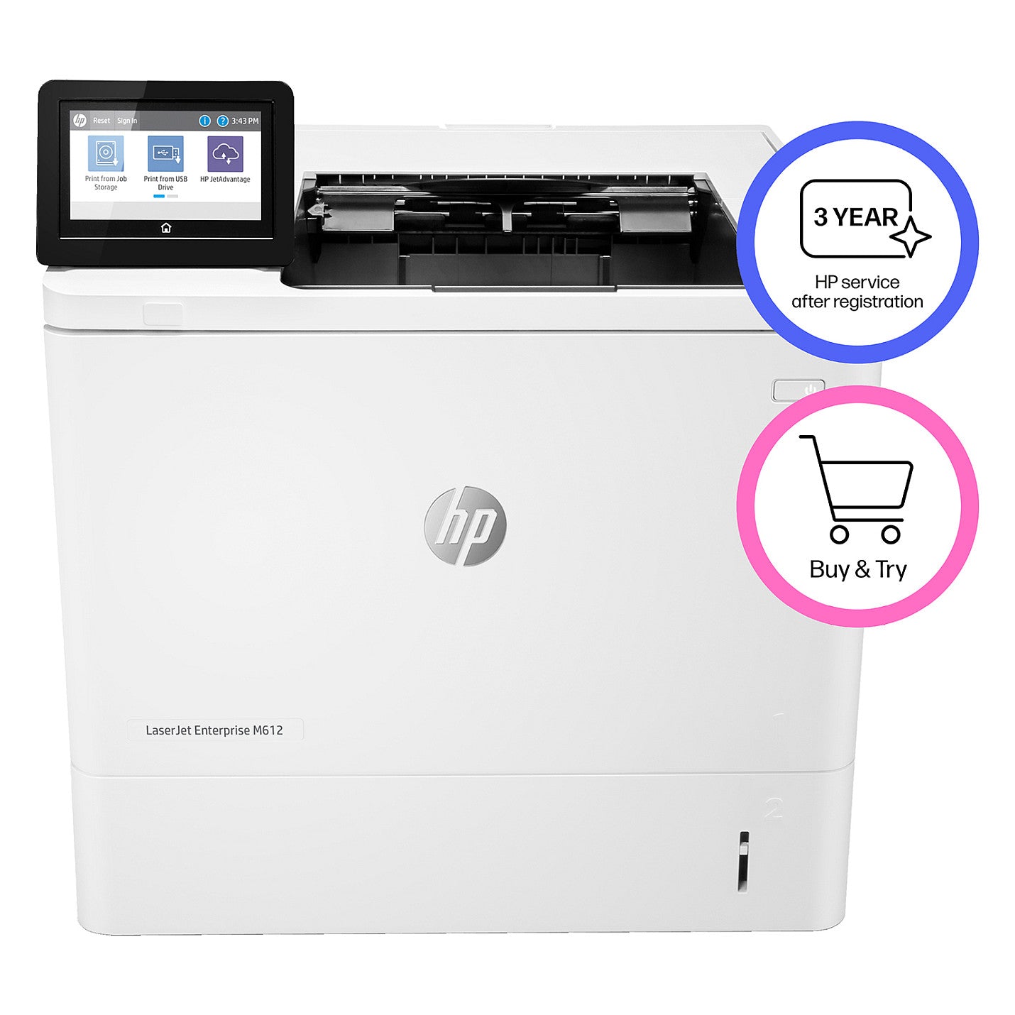 HP LaserJet Enterprise M612dn S/W-Laserdrucker 71 S./Min. LAN Duplex