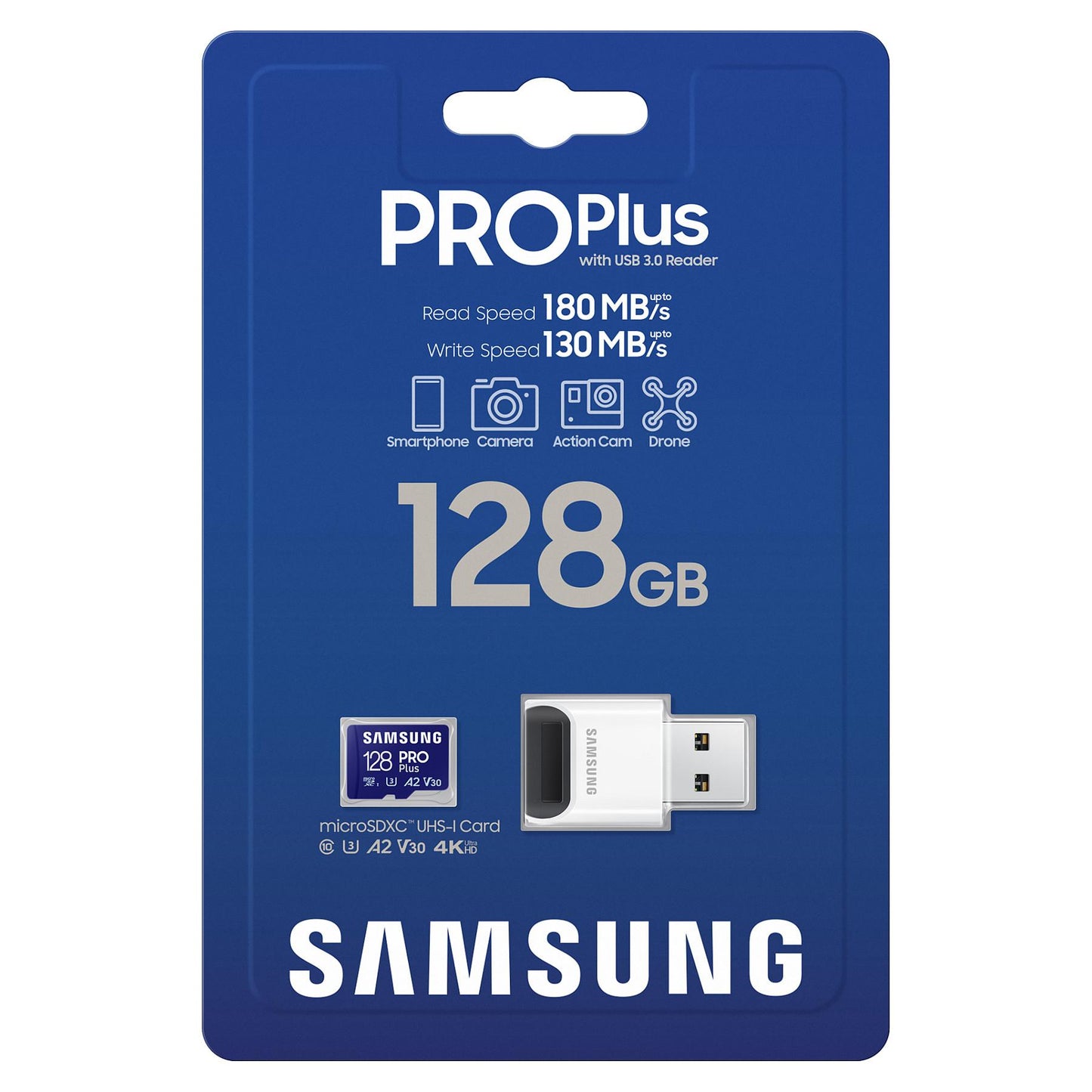 CARD 128GB Samsung PRO Plus microsdxc 180MB/s + USB-Kartenleser