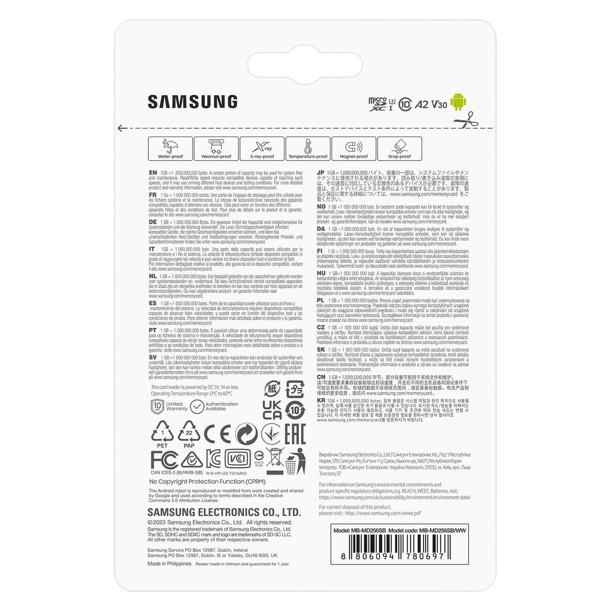 CARD 256GB Samsung Pro Plus microsdxc 180MB/s + USB-Kartenleser