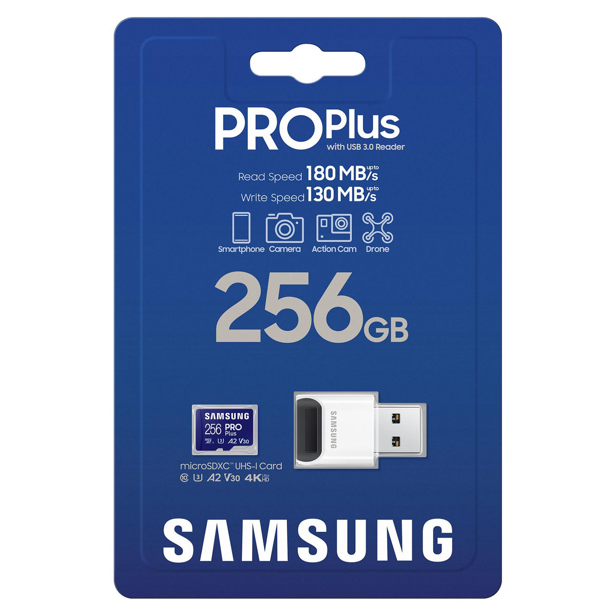 CARD 256GB Samsung Pro Plus microsdxc 180MB/s + USB-Kartenleser