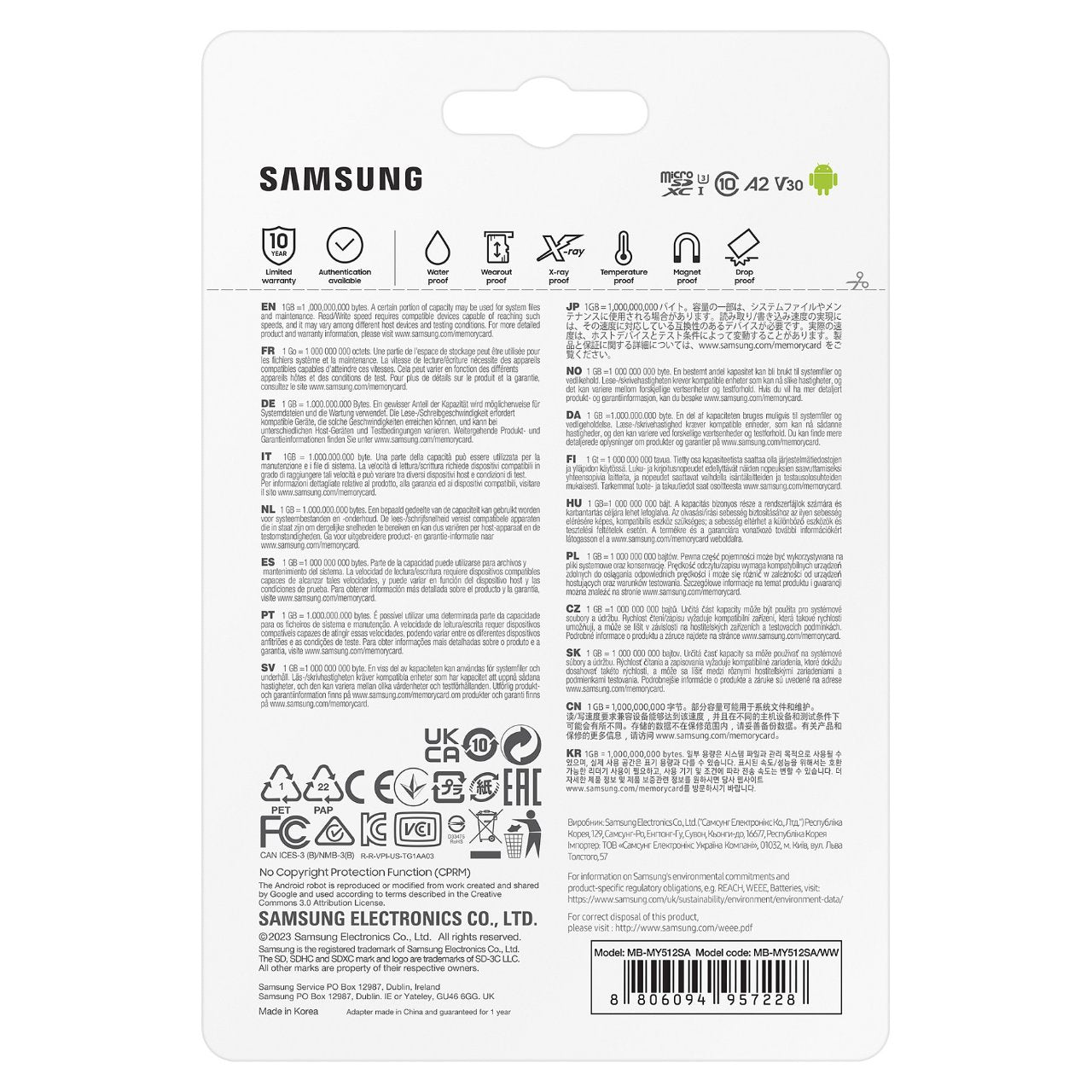 CARD 512GB Samsung PRO Ultimate microsdxc UHS-I inkl. Adapter